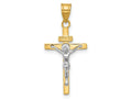 FJC Finejewelers 10 kt Two Tone Gold Two-tone INRI Crucifix Charm 30 x 14 mm