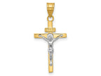 FJC Finejewelers 10 kt Two Tone Gold Two-tone INRI Crucifix Charm 30 x 14 mm
