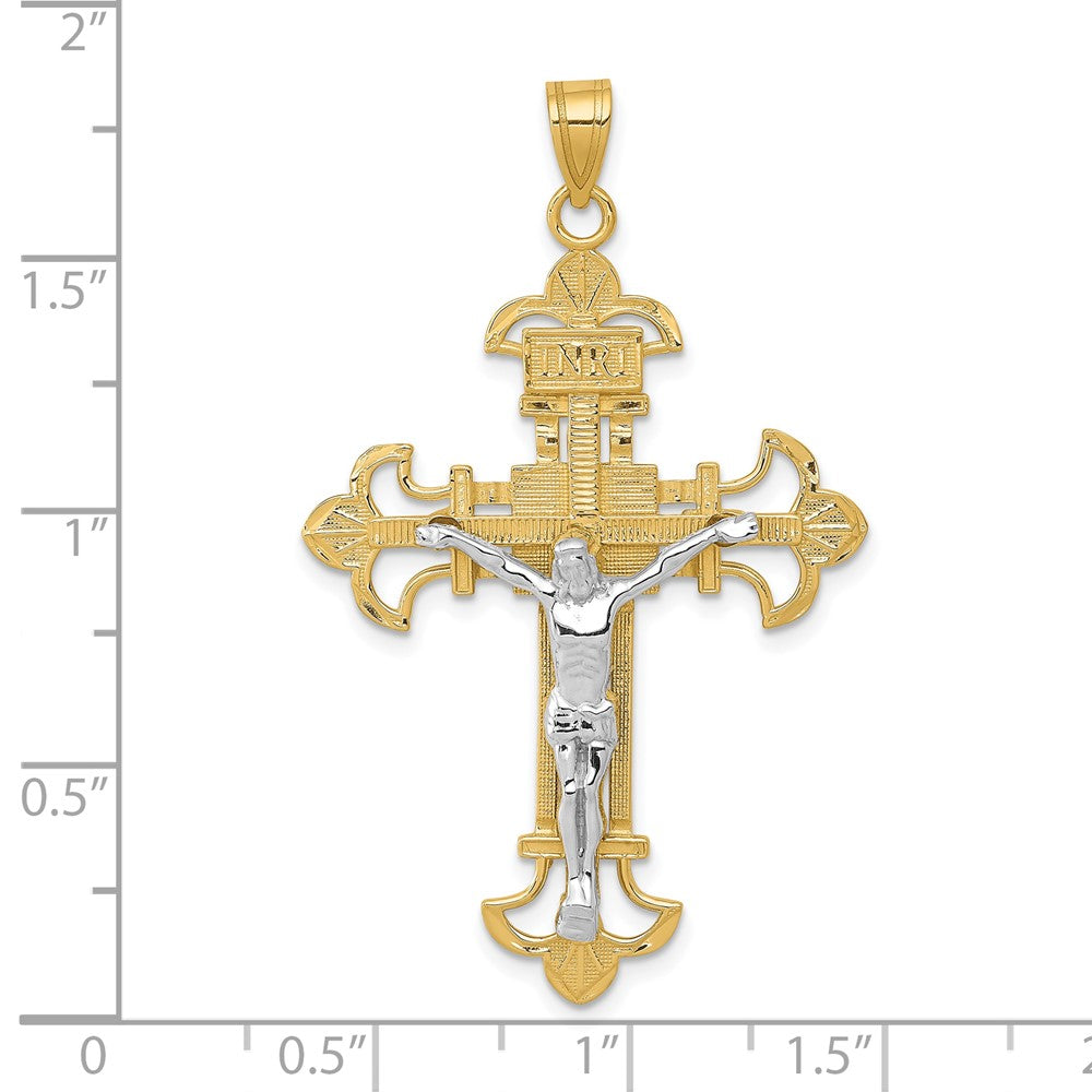 FJC Finejewelers 10 kt Two Tone Gold Two-tone INRI Crucifix Charm 48 x 28 mm