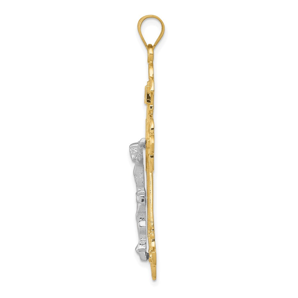 FJC Finejewelers 10 kt Two Tone Gold Two-tone INRI Crucifix Charm 48 x 28 mm