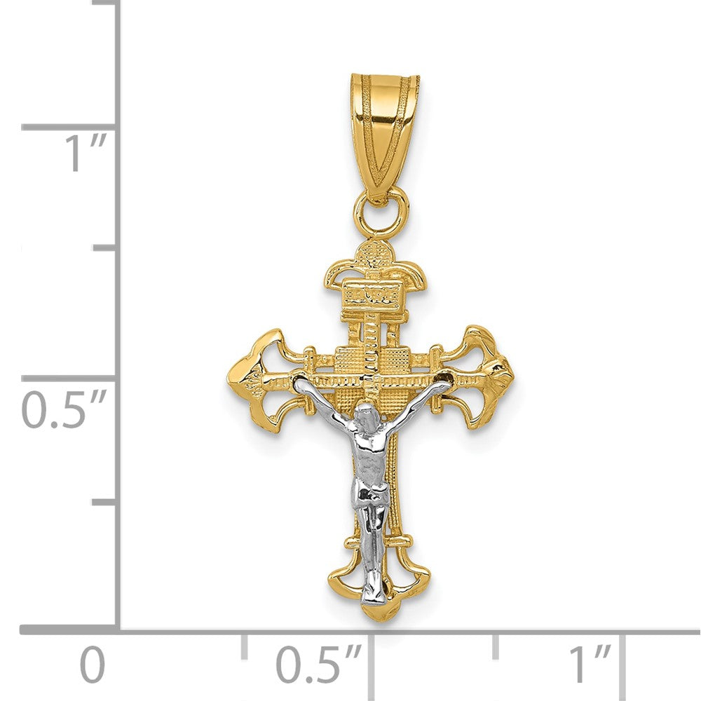 FJC Finejewelers 10 kt Two Tone Gold Two-tone INRI Crucifix Charm 26 x 14 mm