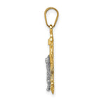 FJC Finejewelers 10 kt Two Tone Gold Two-tone INRI Crucifix Charm 26 x 14 mm