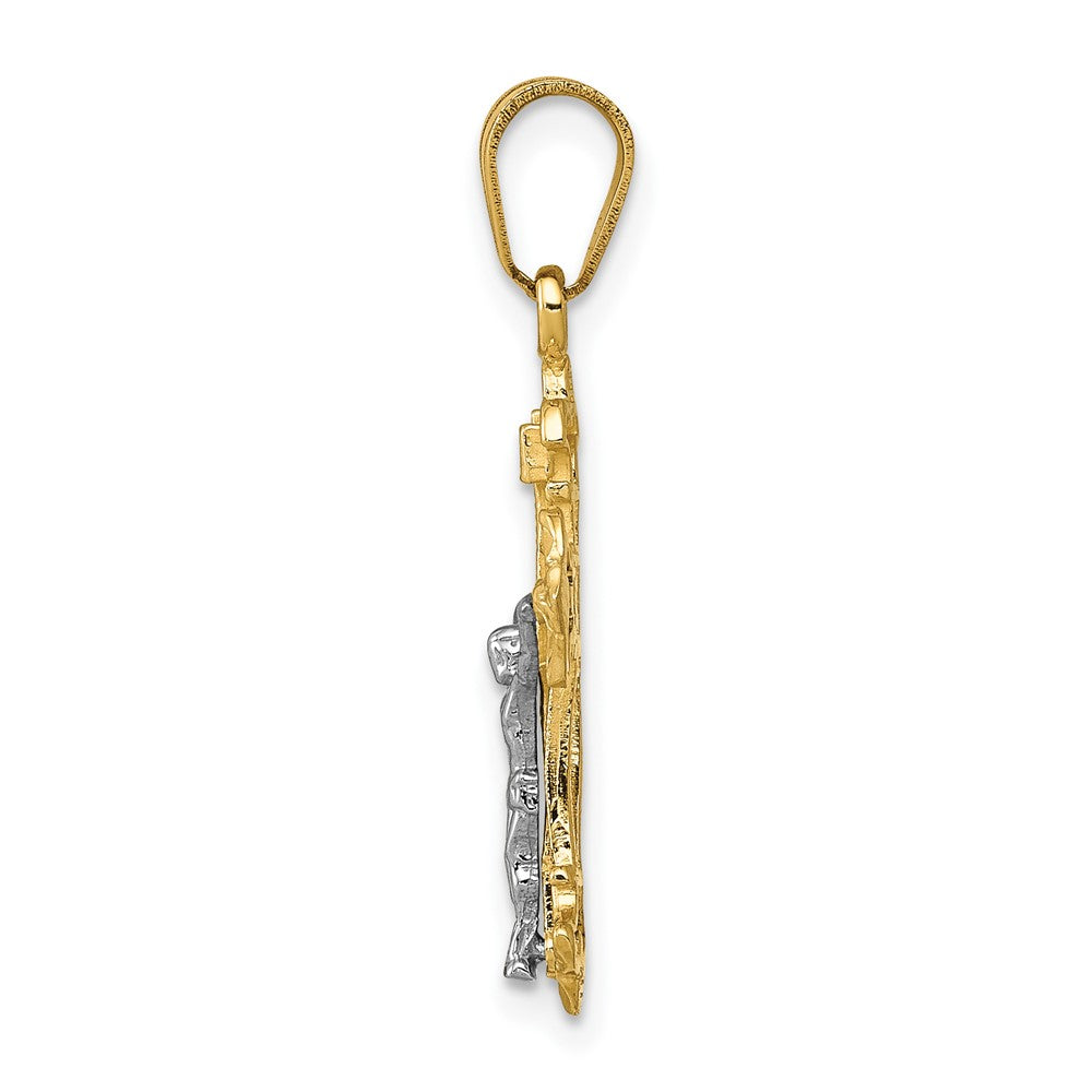 FJC Finejewelers 10 kt Two Tone Gold Two-tone INRI Crucifix Charm 26 x 14 mm