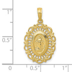 FJC Finejewelers 10 kt Yellow Gold Oval Miraculous Medal Charm 26 x 15 mm