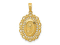 FJC Finejewelers 10 kt Yellow Gold Oval Miraculous Medal Charm 26 x 15 mm