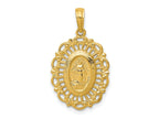FJC Finejewelers 10 kt Yellow Gold Oval Miraculous Medal Charm 26 x 15 mm