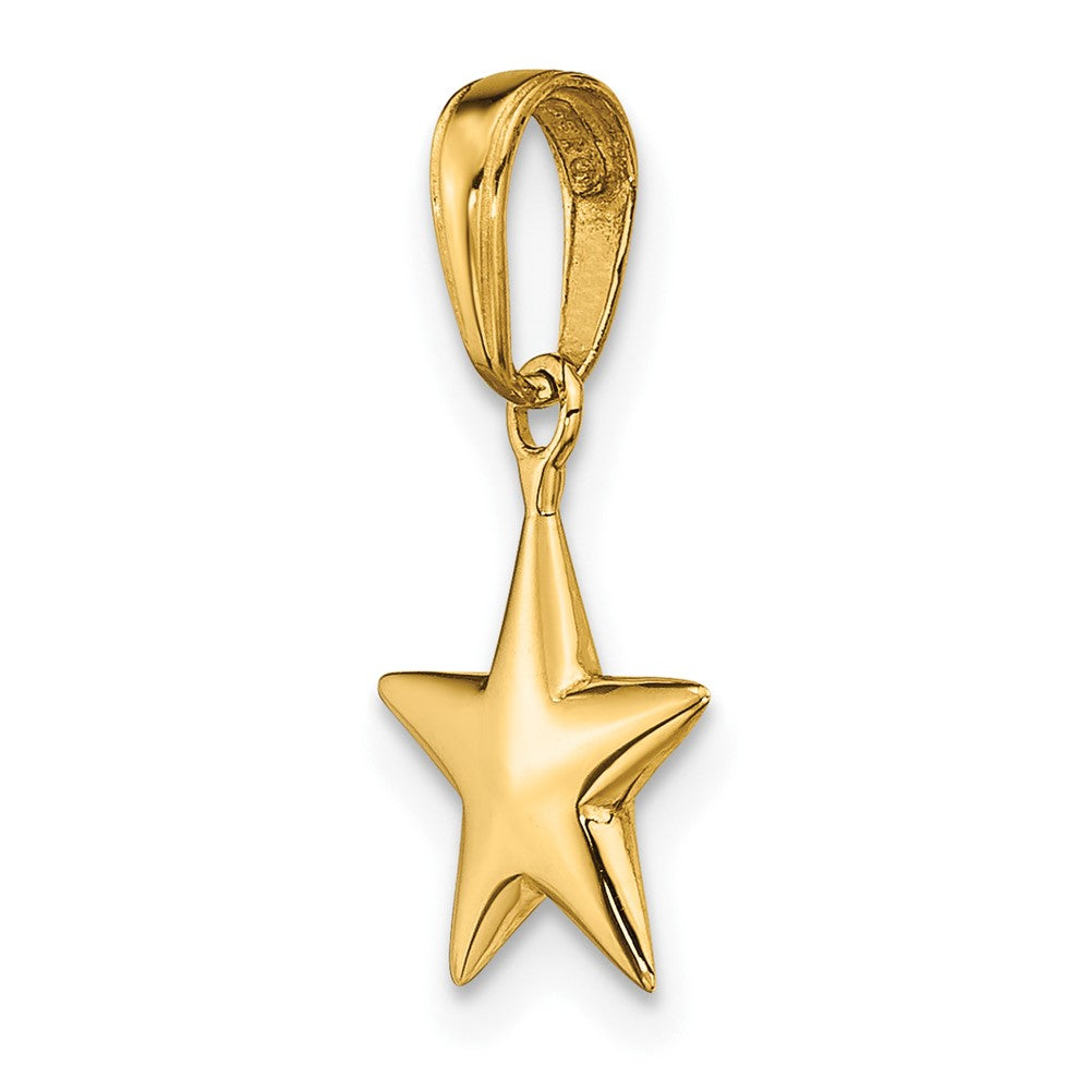 FJC Finejewelers 10 kt Yellow Gold Small Polished 3-D Star Charm 17 x 11 mm