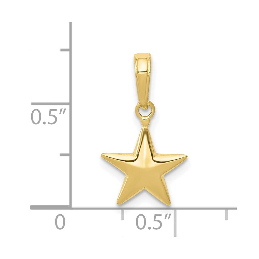 FJC Finejewelers 10 kt Yellow Gold Small Polished 3-D Star Charm 17 x 11 mm