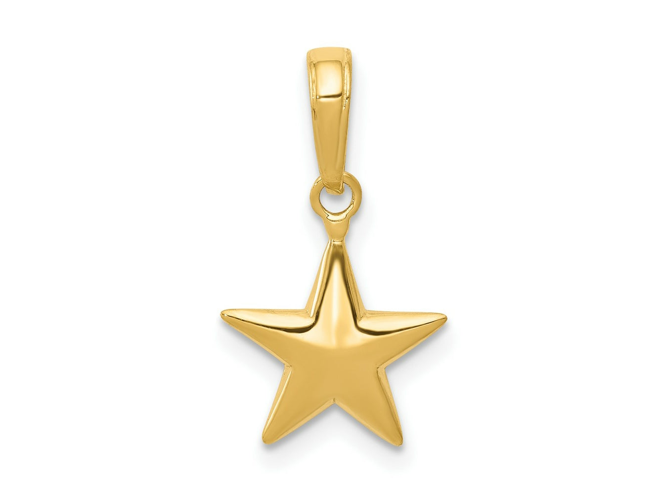 FJC Finejewelers 10 kt Yellow Gold Small Polished 3-D Star Charm 17 x 11 mm
