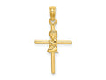 FJC Finejewelers 10 kt Yellow Gold Praying Boy Cross Charm 24 x 14 mm
