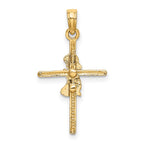 FJC Finejewelers 10 kt Yellow Gold Praying Girl Cross Charm 24 x 14 mm
