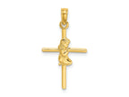 FJC Finejewelers 10 kt Yellow Gold Praying Girl Cross Charm 24 x 14 mm