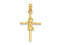 FJC Finejewelers 10 kt Yellow Gold Praying Girl Cross Charm 24 x 14 mm