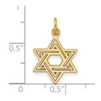 FJC Finejewelers 10 kt Yellow Gold Jewish Star Charm 24 x 15 mm