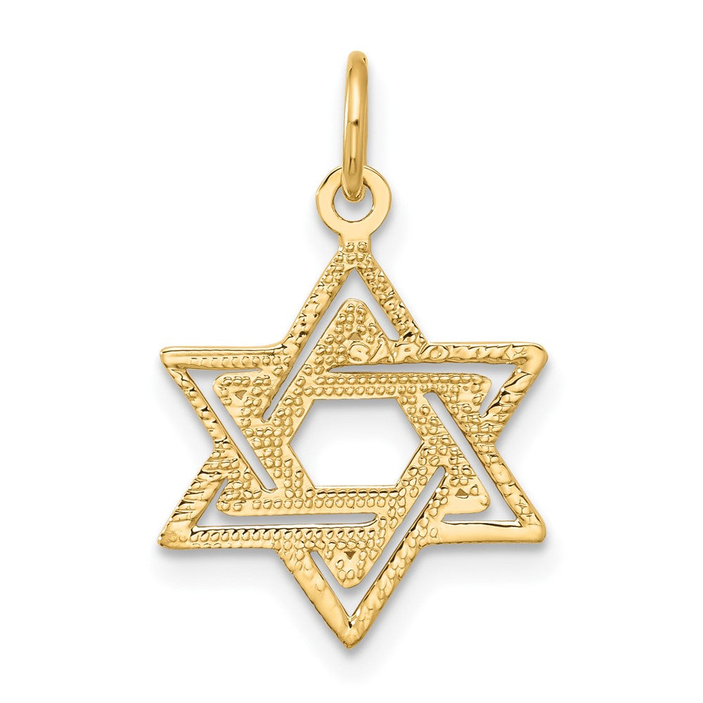 FJC Finejewelers 10 kt Yellow Gold Jewish Star Charm 24 x 15 mm