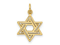 FJC Finejewelers 10 kt Yellow Gold Jewish Star Charm 24 x 15 mm