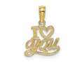 FJC Finejewelers 10 kt Yellow Gold Polished and Textured I HEART YOU Charm 14 x 12 mm