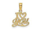 FJC Finejewelers 10 kt Yellow Gold Polished and Textured I HEART YOU Charm 14 x 12 mm