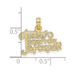FJC Finejewelers 10 kt Yellow Gold TODAY TOMORROW AND FOREVER Charm 12 x 19 mm