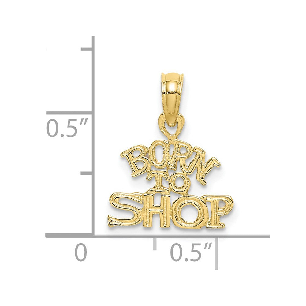 FJC Finejewelers 10 kt Yellow Gold BORN TO SHOP Charm 8 x 13 mm