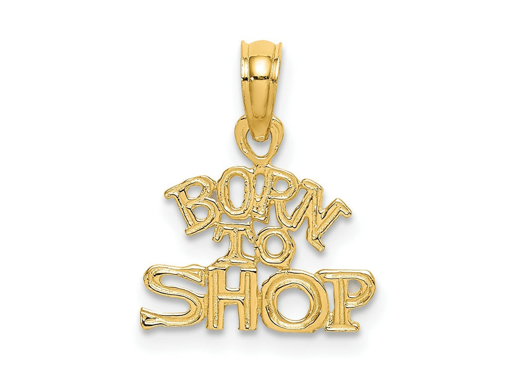 FJC Finejewelers 10 kt Yellow Gold BORN TO SHOP Charm 8 x 13 mm