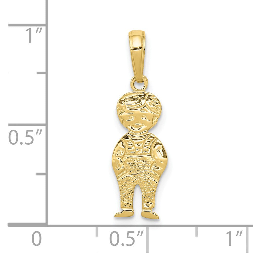 FJC Finejewelers 10 kt Yellow Gold Boy with Hands in Pocket Charm 23 x 8 mm