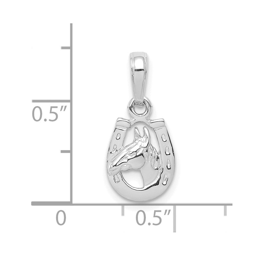 FJC Finejewelers 10 kt White Gold Horse Head in Horseshoe Charm