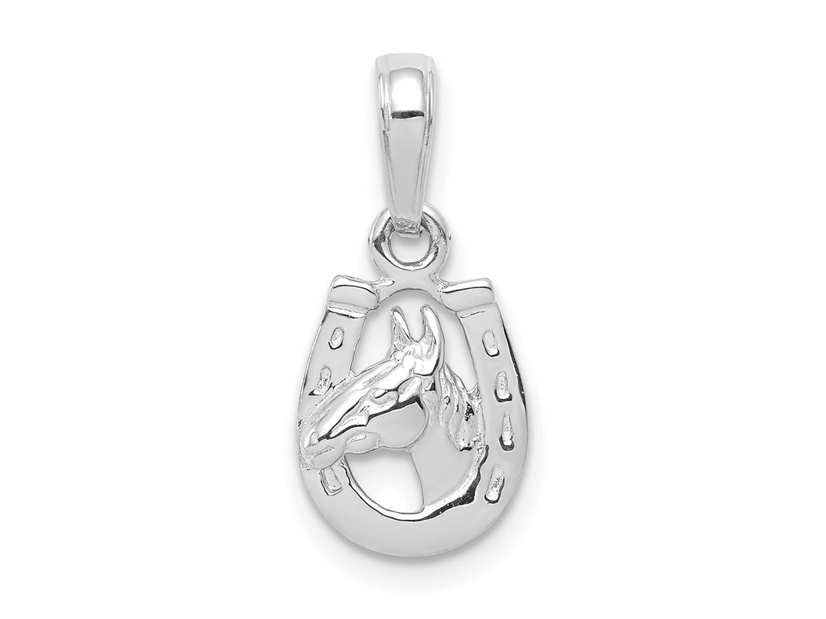 FJC Finejewelers 10 kt White Gold Horse Head in Horseshoe Charm
