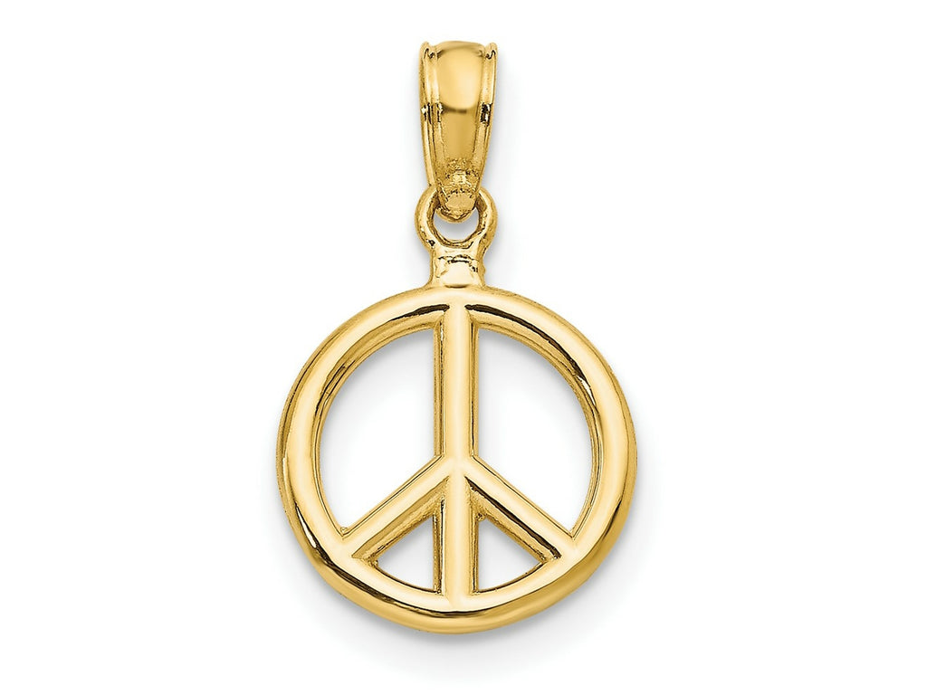 FJC Finejewelers 10 kt Yellow Gold Polished Peace Symbol Charm 15 x 10 mm