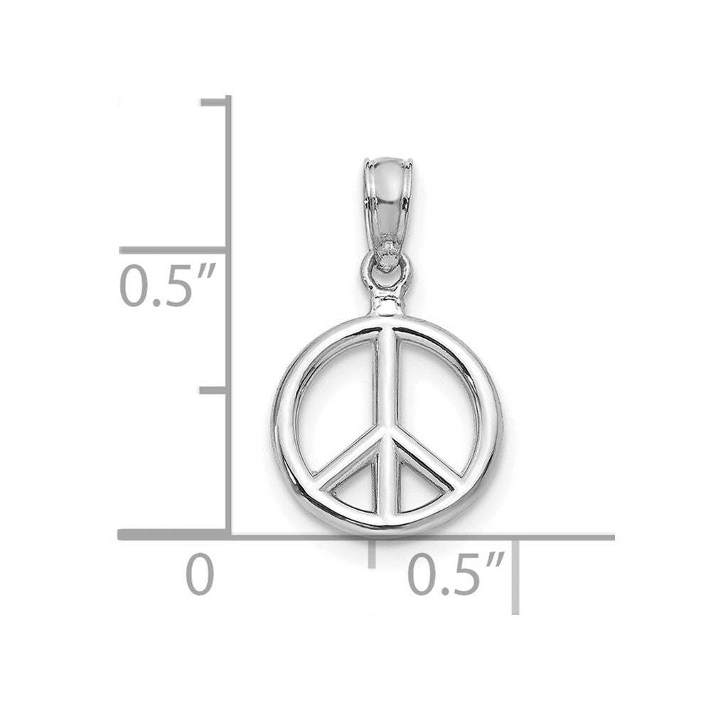 FJC Finejewelers 10 kt White Gold Themed Polished Peace Symbol Charm 31.25 mm