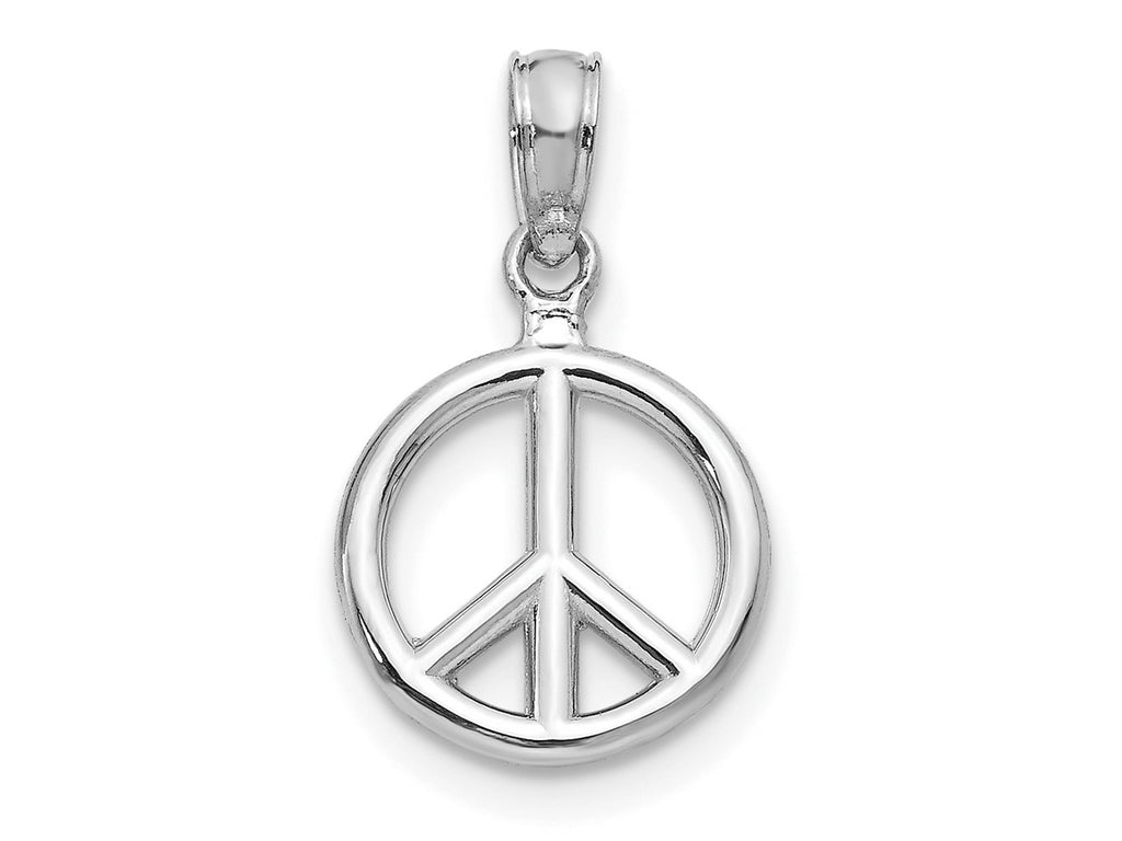 FJC Finejewelers 10 kt White Gold Themed Polished Peace Symbol Charm 31.25 mm