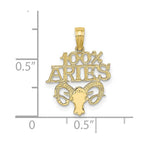 FJC Finejewelers 10 kt Yellow Gold 100% ARIES Zodiac Charm 19 x 14 mm