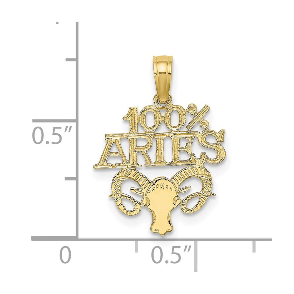 FJC Finejewelers 10 kt Yellow Gold 100% ARIES Zodiac Charm 19 x 14 mm