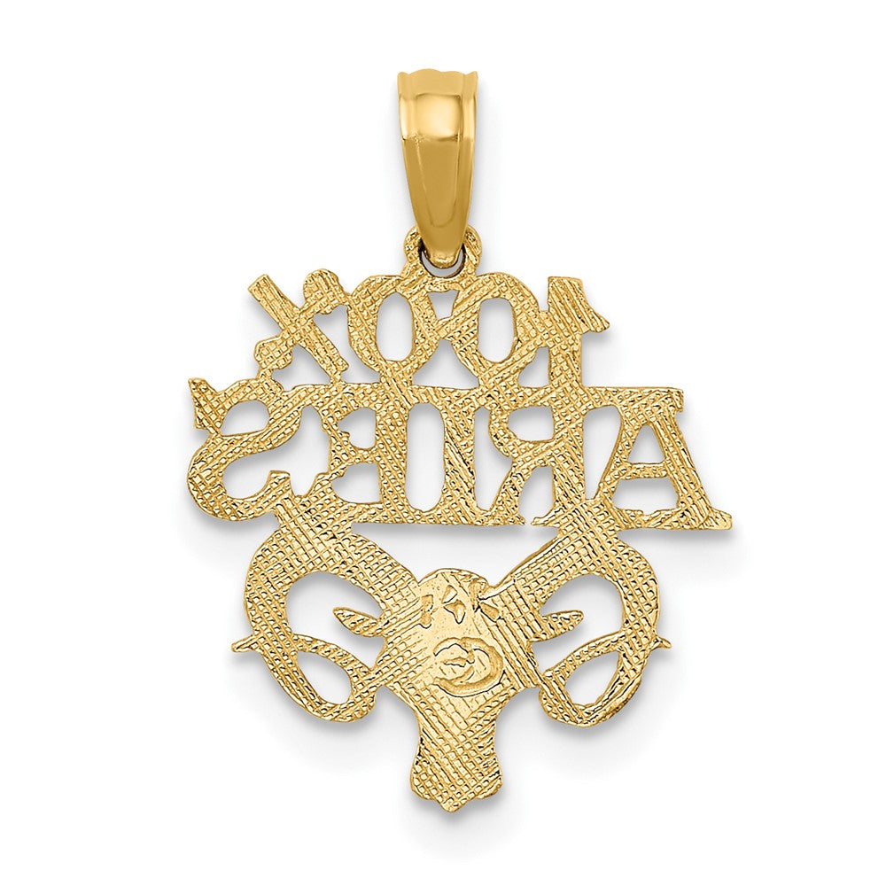 FJC Finejewelers 10 kt Yellow Gold 100% ARIES Zodiac Charm 19 x 14 mm