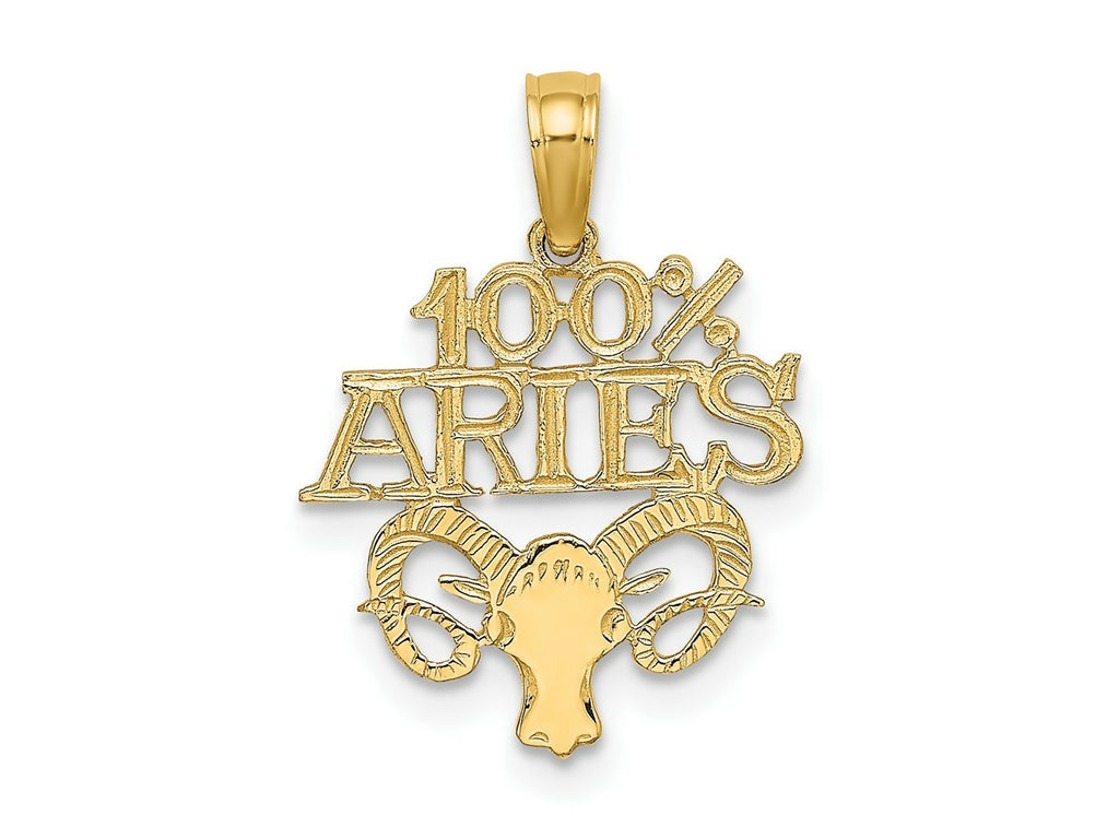 FJC Finejewelers 10 kt Yellow Gold 100% ARIES Zodiac Charm 19 x 14 mm