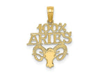 FJC Finejewelers 10 kt Yellow Gold 100% ARIES Zodiac Charm 19 x 14 mm