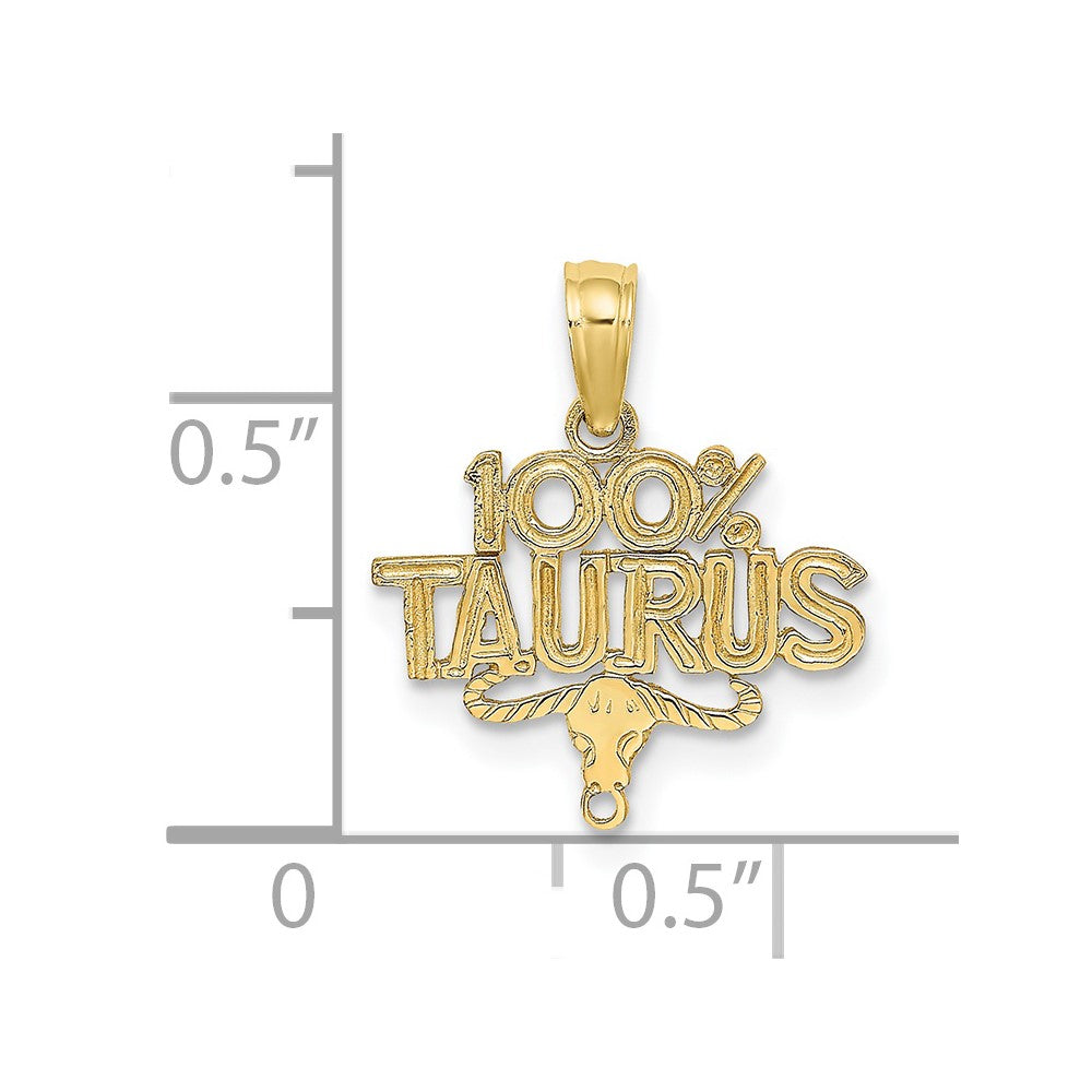 FJC Finejewelers 10 kt Yellow Gold 100% TAURUS Zodiac Charm 15 x 14 mm