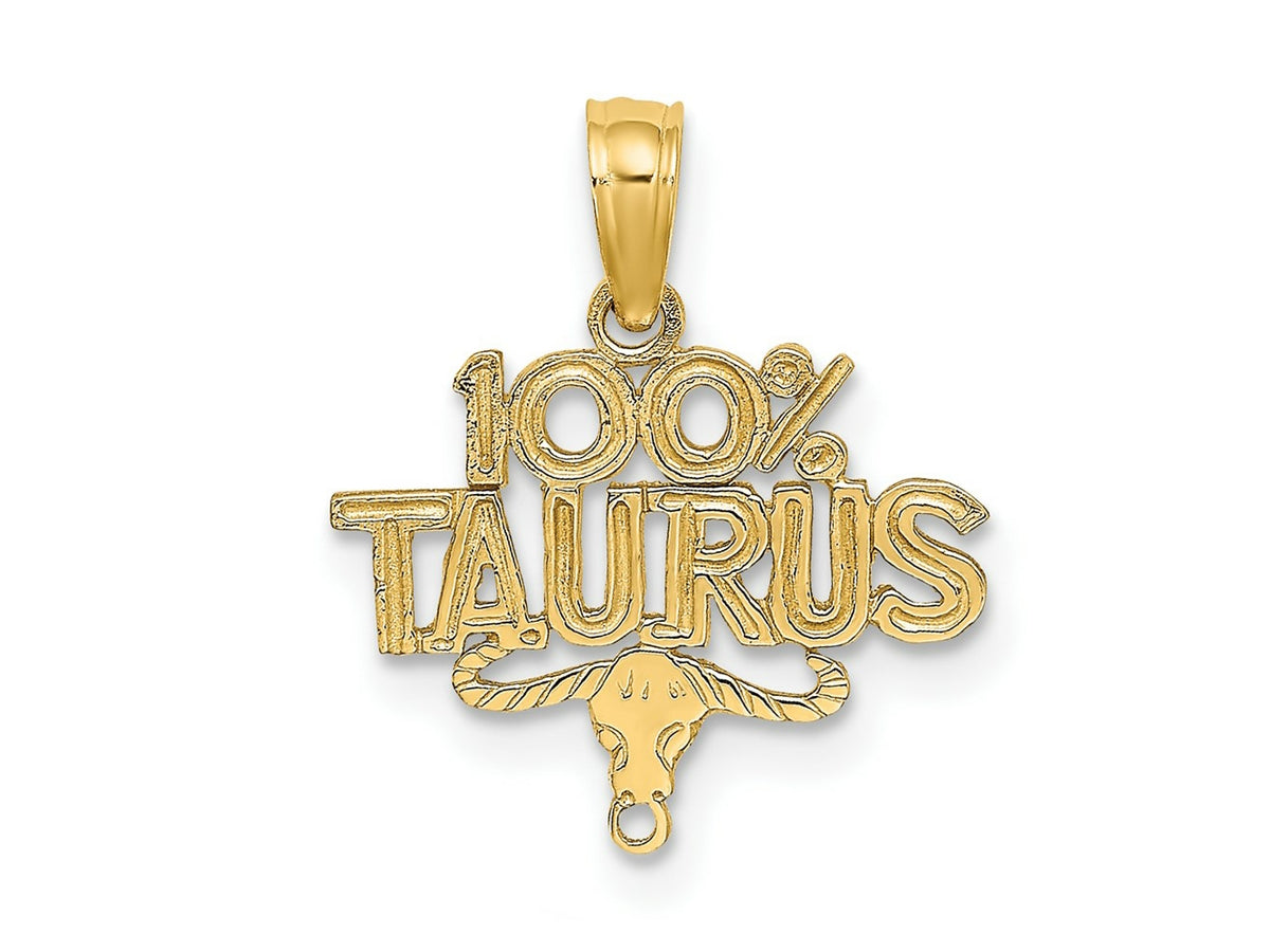FJC Finejewelers 10 kt Yellow Gold 100% TAURUS Zodiac Charm 15 x 14 mm