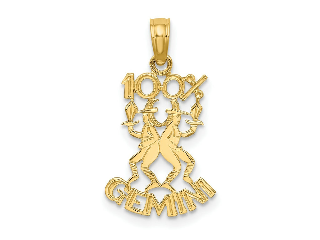 FJC Finejewelers 10 kt Yellow Gold 100% GEMINI Zodiac Charm 19 x 11 mm