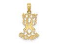 FJC Finejewelers 10 kt Yellow Gold 100% GEMINI Zodiac Charm 19 x 11 mm