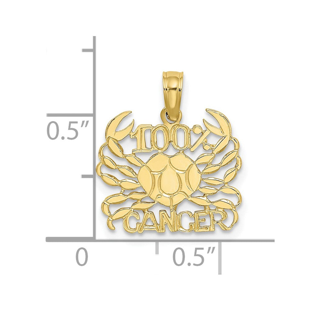 FJC Finejewelers 10 kt Yellow Gold 100% CANCER Zodiac Charm 16 x 15 mm