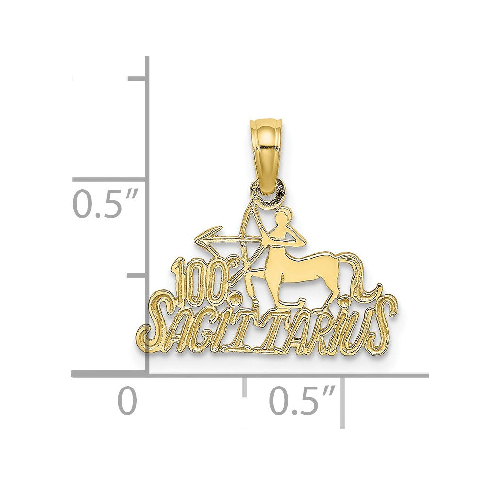 FJC Finejewelers 10 kt Yellow Gold 100% SAGITTARIUS Zodiac Charm 14 x 17 mm