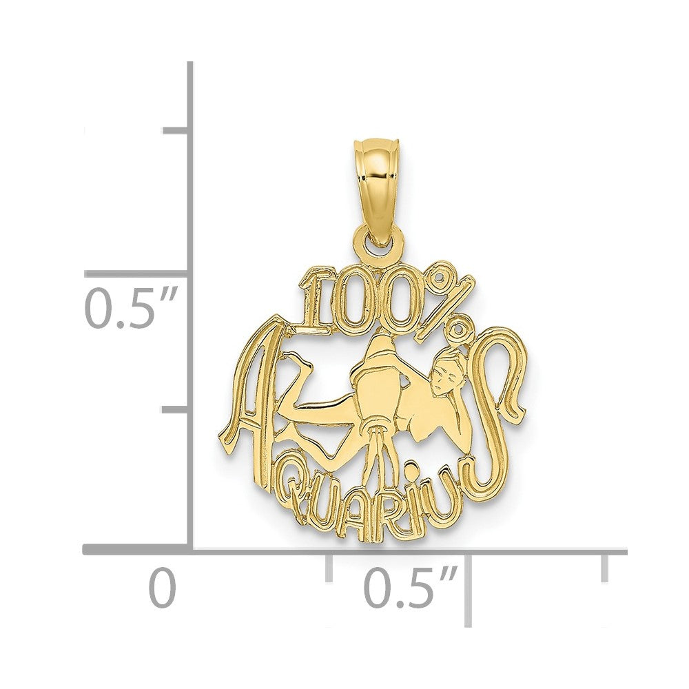 FJC Finejewelers 10 kt Yellow Gold 100% AQUARIUS Zodiac Charm 17 x 14 mm