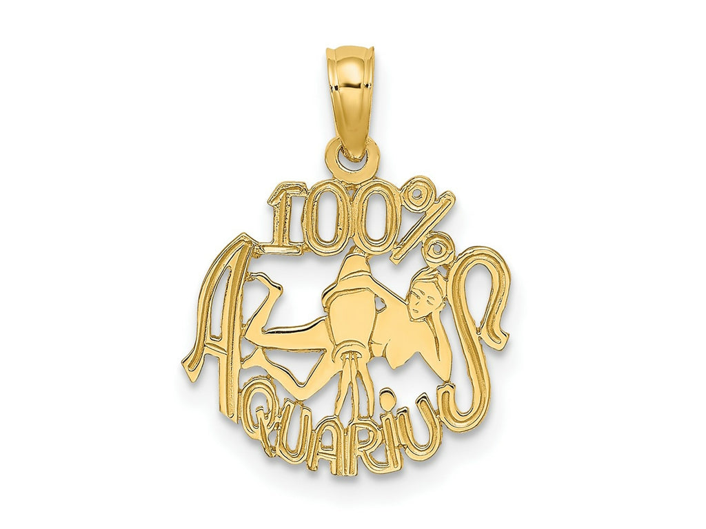 FJC Finejewelers 10 kt Yellow Gold 100% AQUARIUS Zodiac Charm 17 x 14 mm