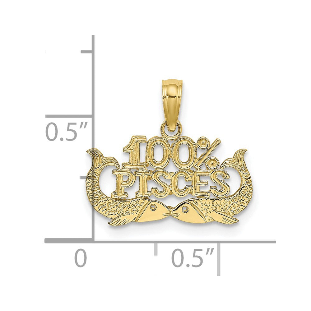 FJC Finejewelers 10 kt Yellow Gold 100% PISCES Zodiac Charm 13 x 17 mm