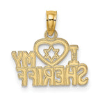 FJC Finejewelers 10 kt Yellow Gold I HEART MY DEPUTY Charm 9 x 15 mm