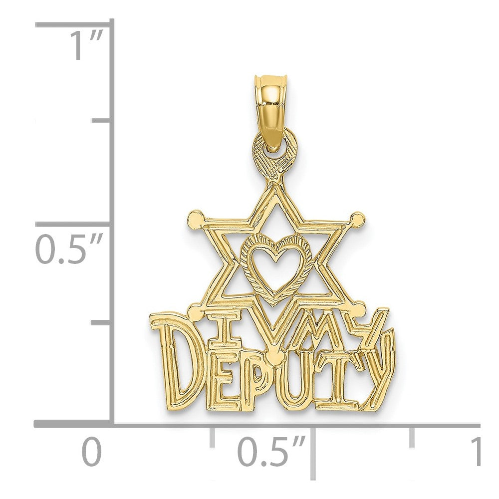 FJC Finejewelers 10 kt Yellow Gold I HEART MY DEPUTY Charm 9 x 15 mm