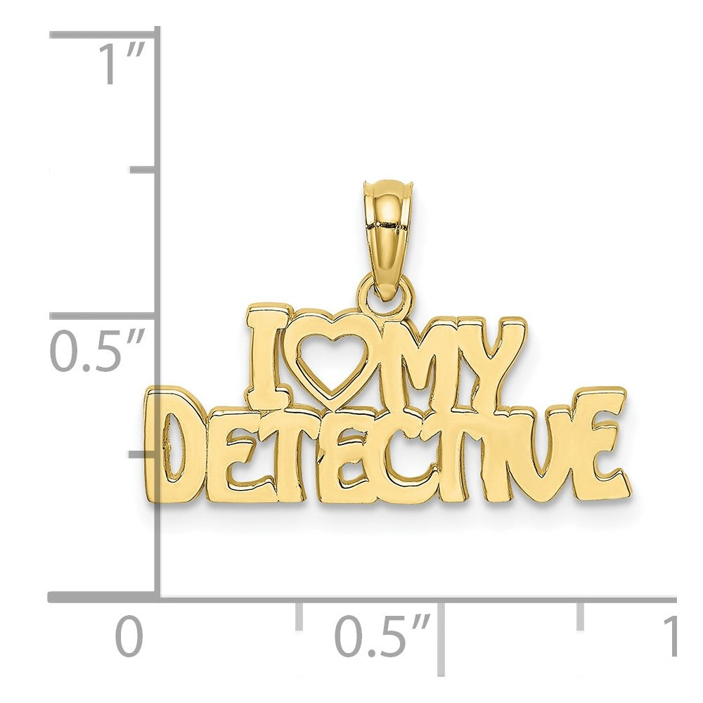 FJC Finejewelers 10 kt Yellow Gold I HEART MY DETECTIVE Charm 8 x 22 mm