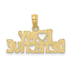 FJC Finejewelers 10 kt Yellow Gold I HEART MY DETECTIVE Charm 8 x 22 mm