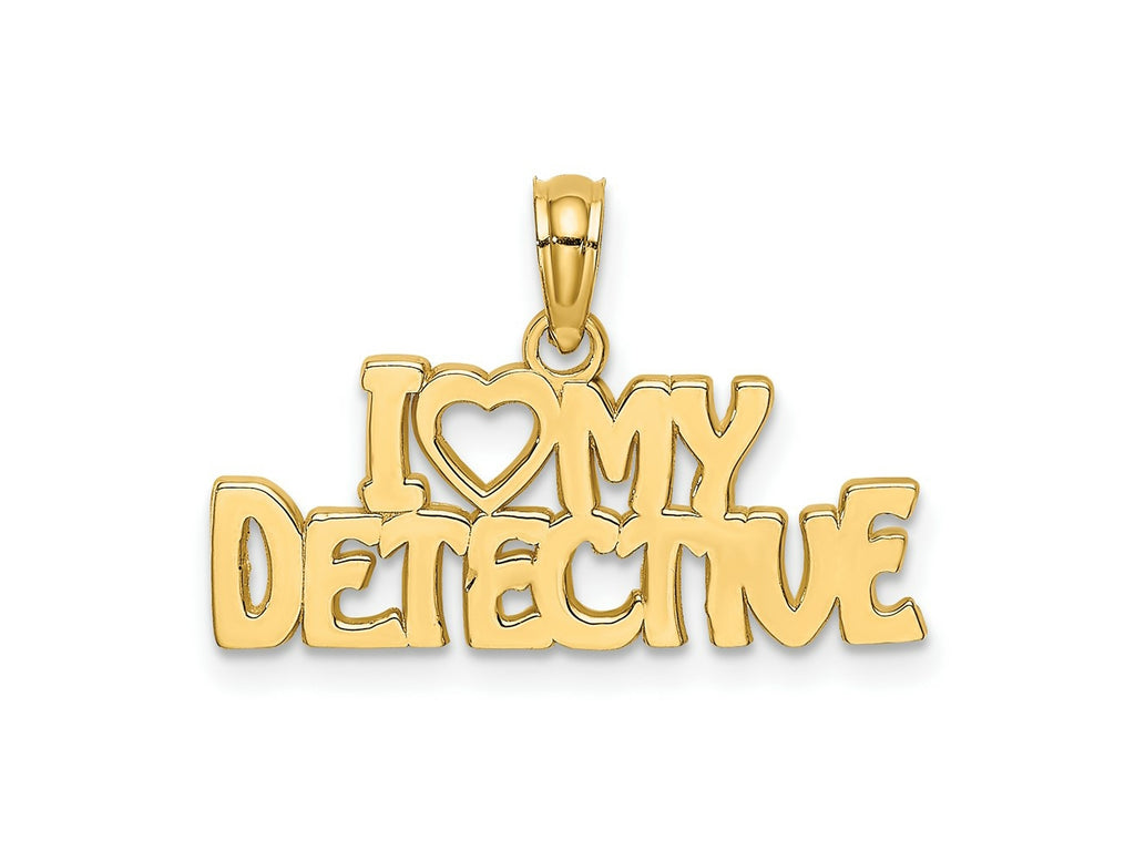 FJC Finejewelers 10 kt Yellow Gold I HEART MY DETECTIVE Charm 8 x 22 mm